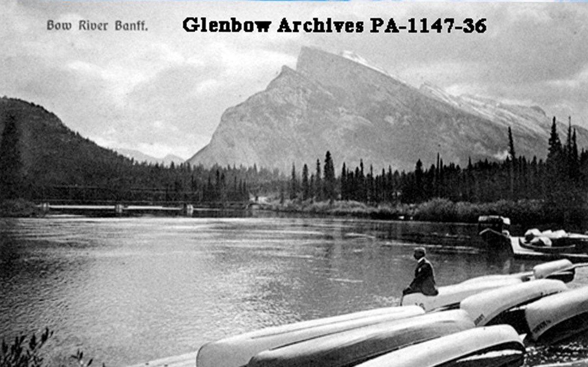 Canoes & Mt. Rundle