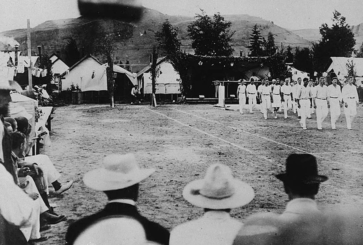 Internees on Parade