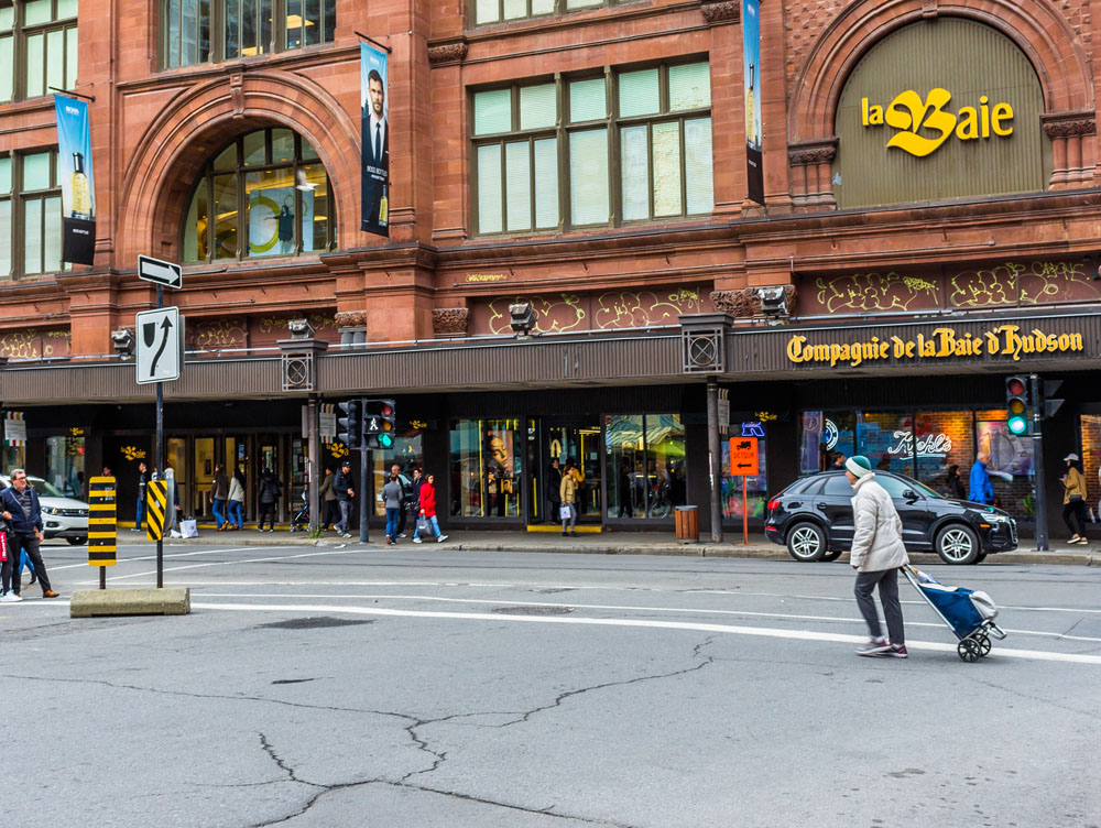 Streetcars in front of the HBC Store