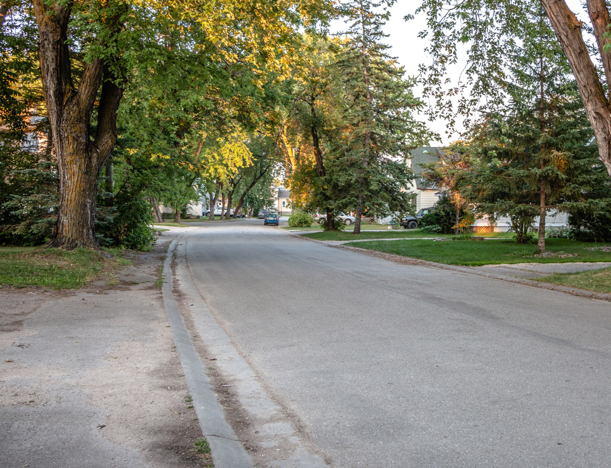 View down Cedar St.