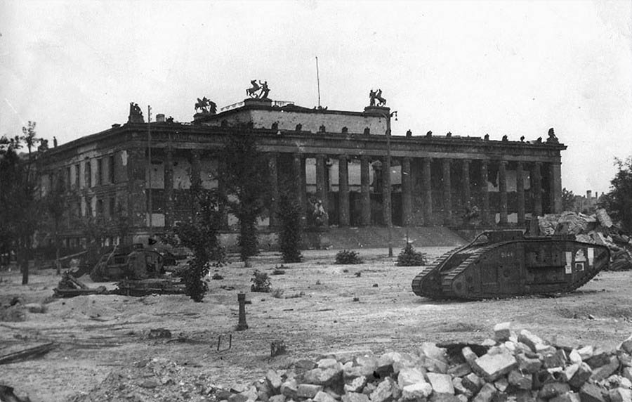 Knocked out WW1 Tanks