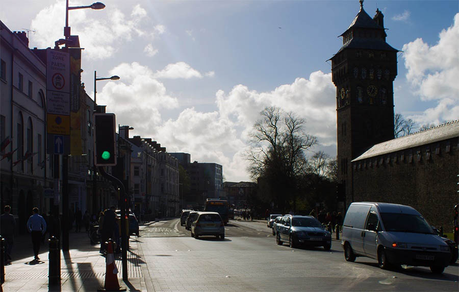 In Front of Cardiff Castle