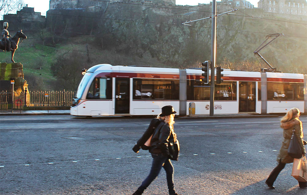 Trams on Princes St.