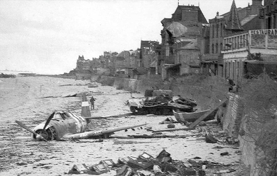 Wreckage at St. Aubin