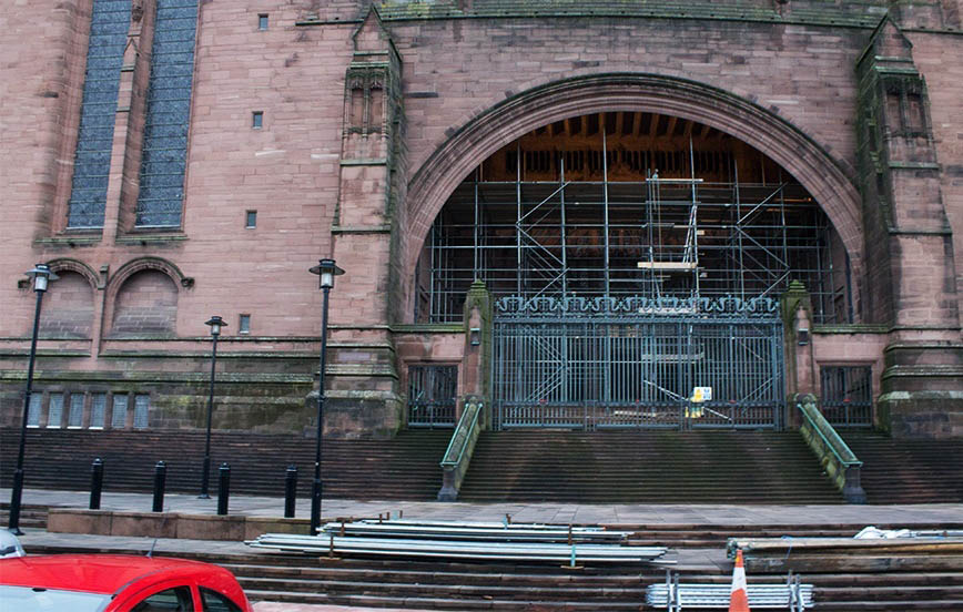 Bomb Damage at the Cathedral