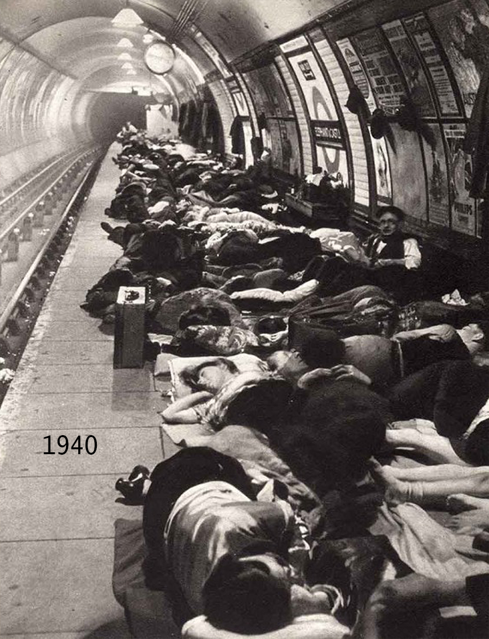 Sleeping in Tube Station